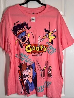 NWT Disney Parks A Goofy Movie Pink Graphic T-Shirt - Size XL